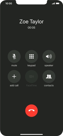 Press the end call icon to end the call.