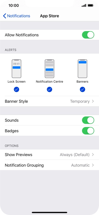 Press the indicator next to 