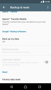 Press Factory data reset.