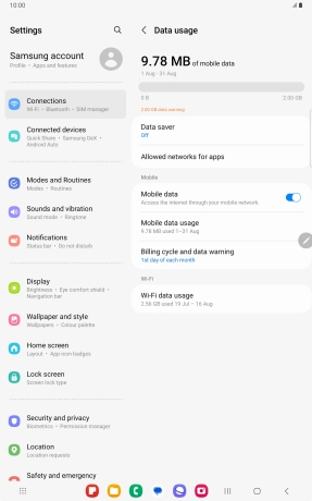 The total data usage is displayed.