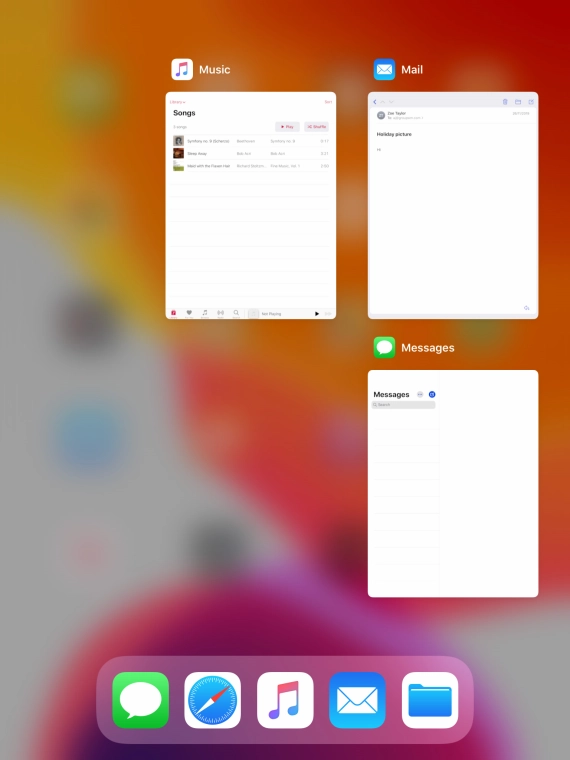 Slide upwards on the required application to end it.