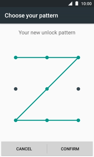 Repeat the selected phone lock code and press CONFIRM.