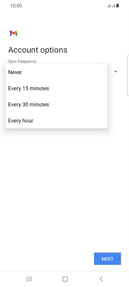 Press the required setting.