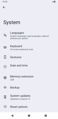 Press Reset options.