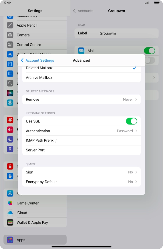 Press Authentication.
