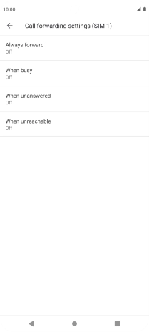 Press the required divert type.