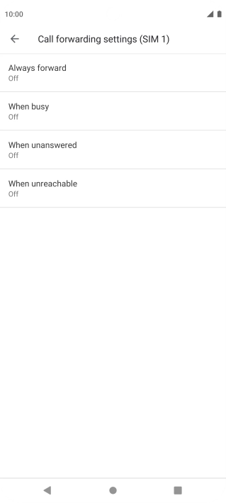 Press the required divert type.