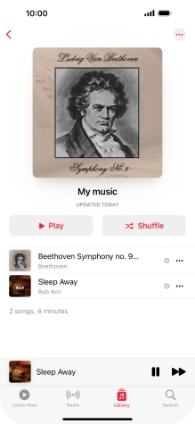 Press the song title.