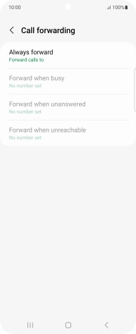 Press the required divert type.