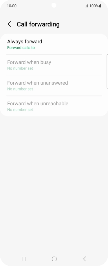 Press the required divert type.