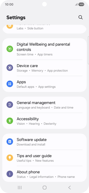 Press Software update.