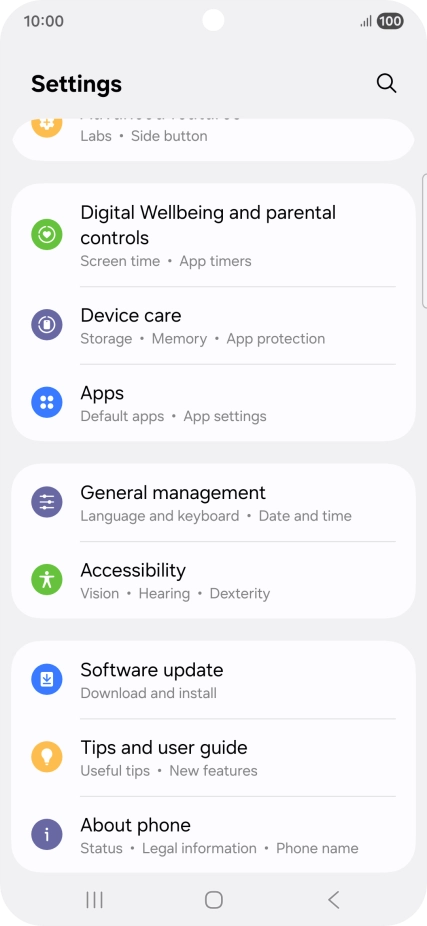 Press Software update.