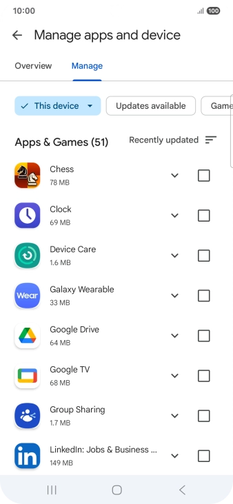 Press the required app.