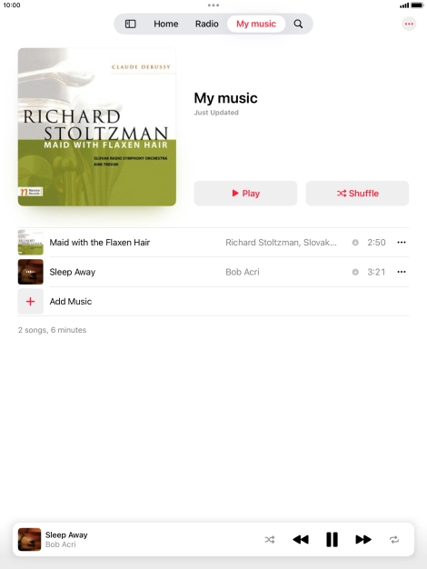 Press the song title.