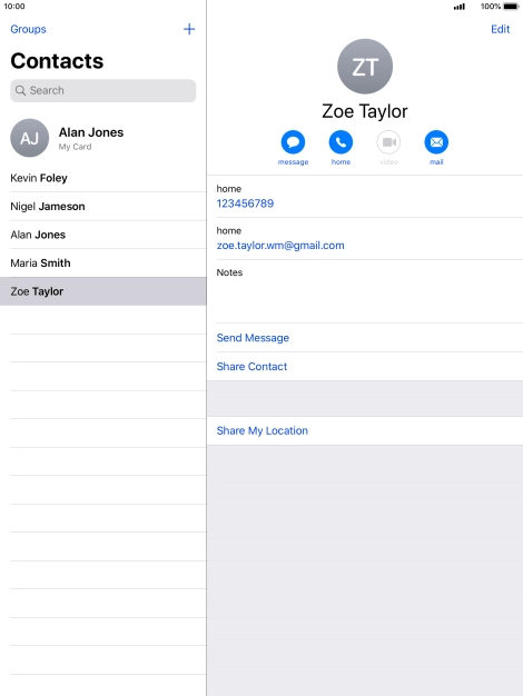 Press the new contact icon.