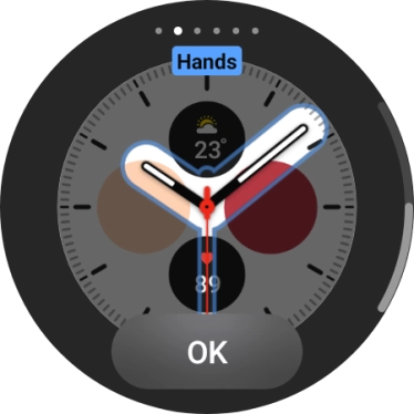 Slide your finger on the screen to change between the different designs.