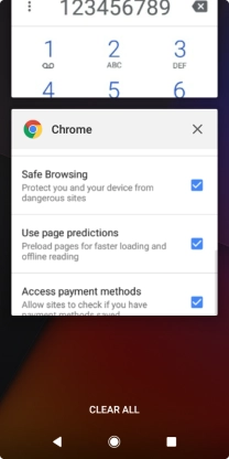 To end one running application, slide your finger right on the required application.