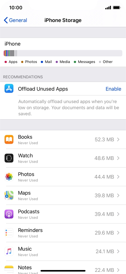 Press the required app.