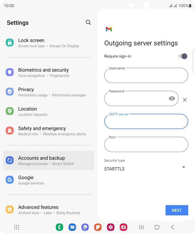 Press the field below 