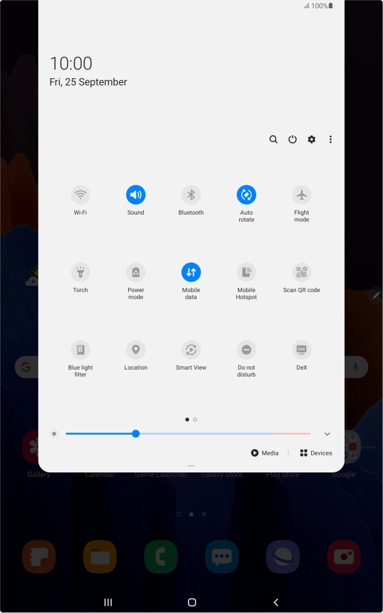 Press the settings icon.
