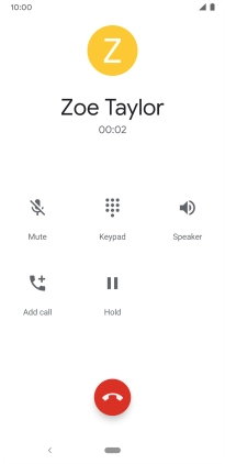 Press the end call icon.