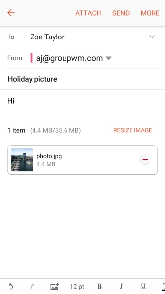 Press SEND when you've finished your email message.
