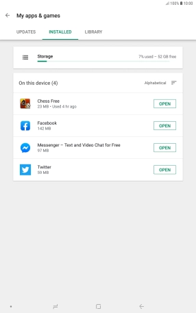 Press the required app.
