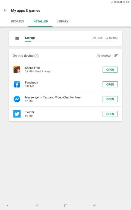 Press the required app.
