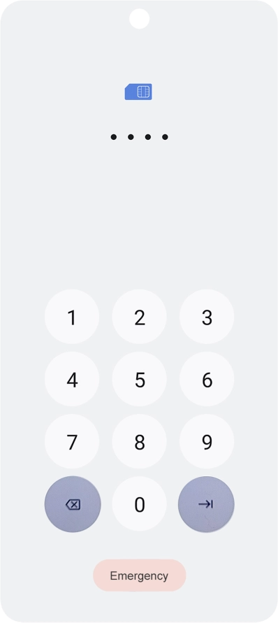 If your SIM is locked, key in your PIN and press arrow right.