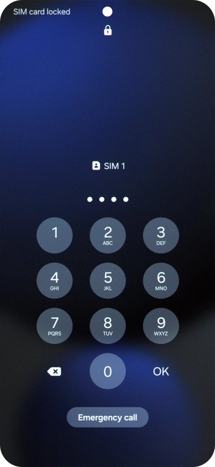 If your SIM is locked, key in your PIN and press OK.