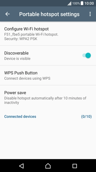 Press Configure Wi-Fi hotspot.