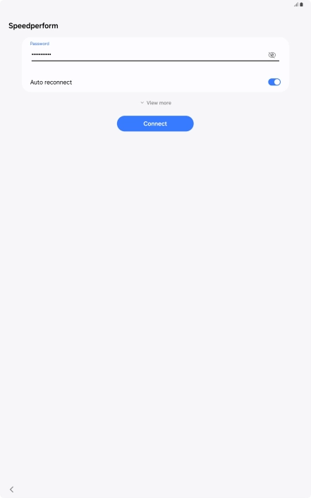 Key in the password for the Wi-Fi network and press Connect.