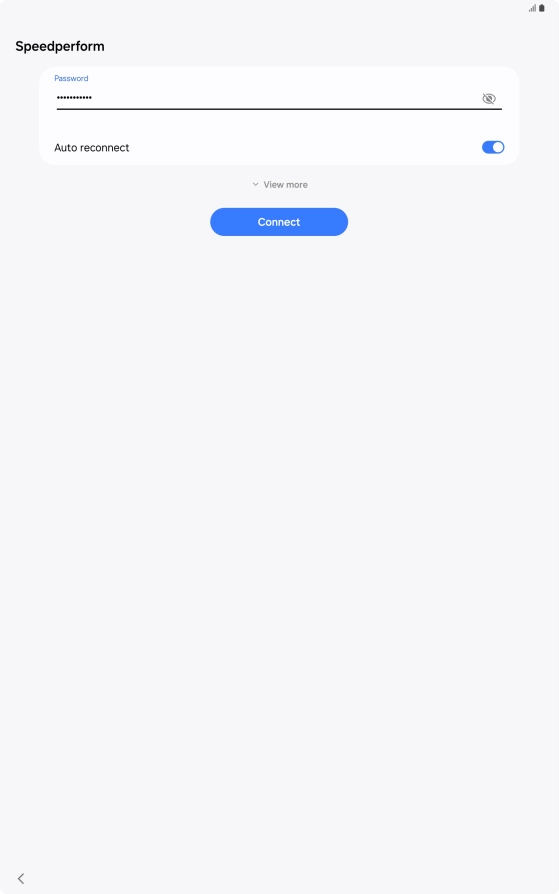 Key in the password for the Wi-Fi network and press Connect.