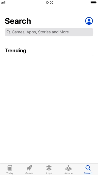 Press the search field and key in the name or subject of the required app.
