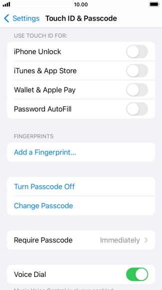 Press Turn Passcode Off and key in the phone lock code.