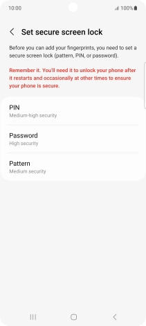 Press the required phone lock code and follow the instructions on the screen to create an additional phone lock code.
