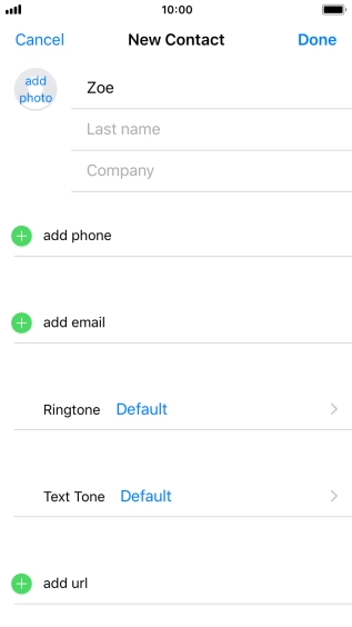 Press Last name and key in the last name.