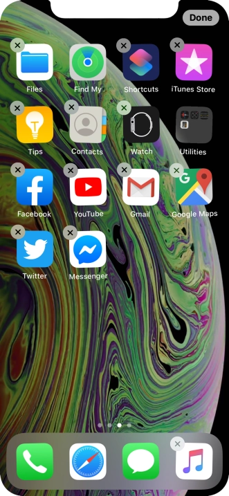 Press the delete icon next to the required app.