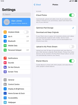 Press the indicator next to 