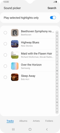 Press the required ring tones to hear them.