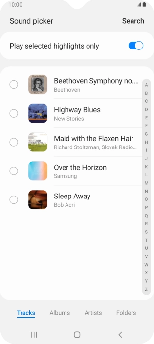 Press the required ring tones to hear them.