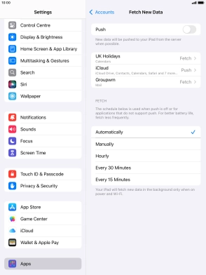 If you turn off the function, press the required setting.
