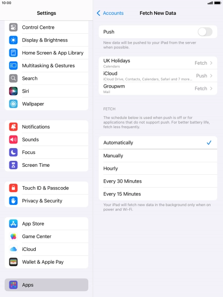If you turn off the function, press the required setting.