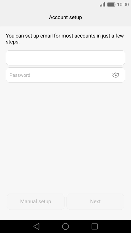 Press Password and key in the password for your email account.