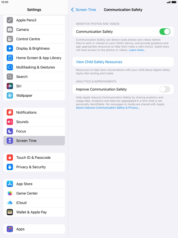 Press the indicator next to 