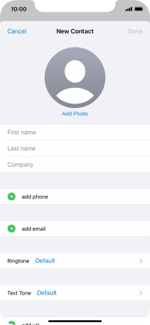 Press First name and key in the first name.