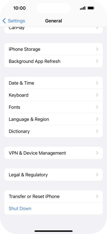 Press Transfer or Reset iPhone.