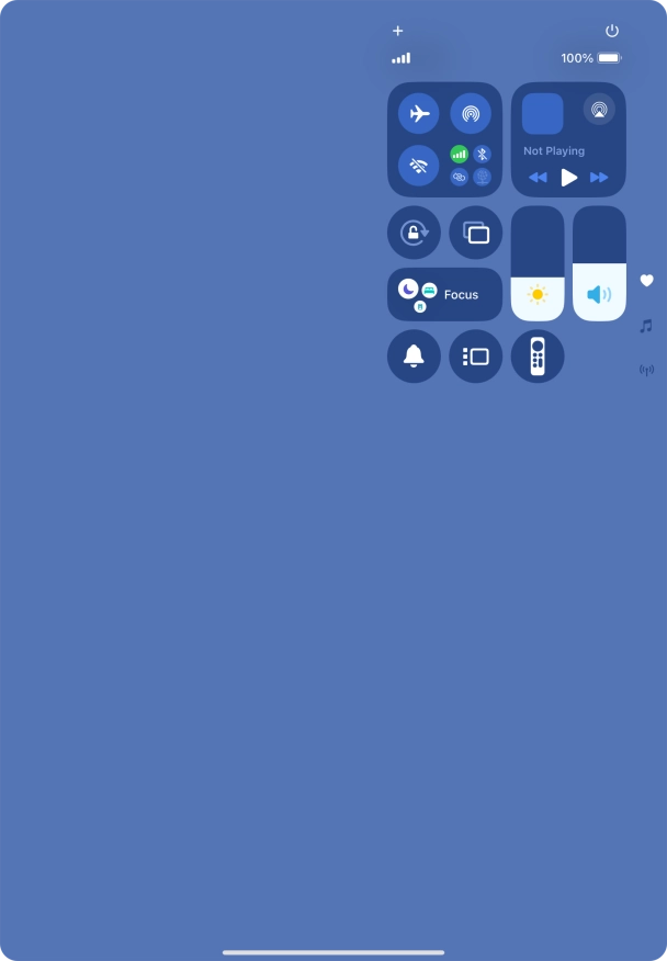 Press the flight mode icon to turn the function on or off.