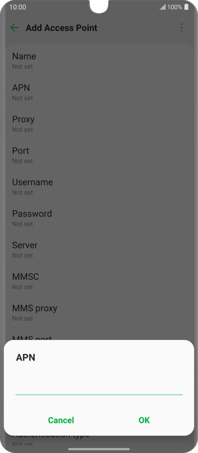Key in live.vodafone.com and press OK.