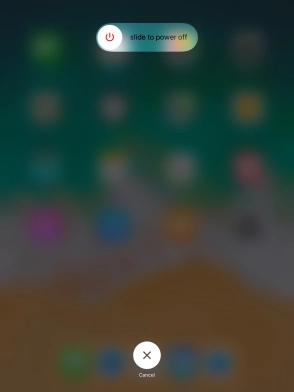 Press and drag the power off icon right.